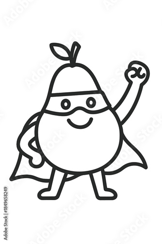 Superhero Pear Character