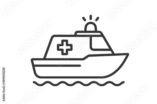 Ambulance Boat Icon