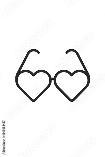 Heart-shaped glasses outline on a dark gray background