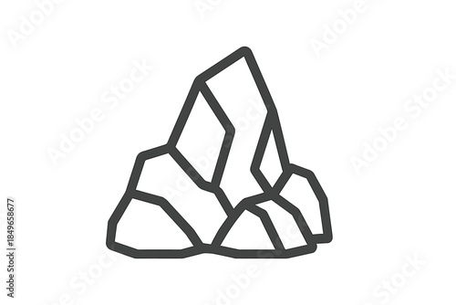 Minimalist abstract rock formation outline
