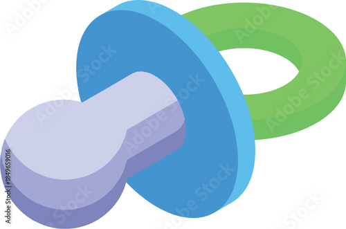 Colorful baby pacifier isolated on white background, providing comfort and soothing for newborns and infants
