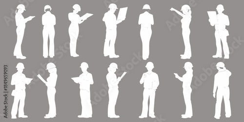 Silhouettes of people in various poses showcasing diverse actions and gestures