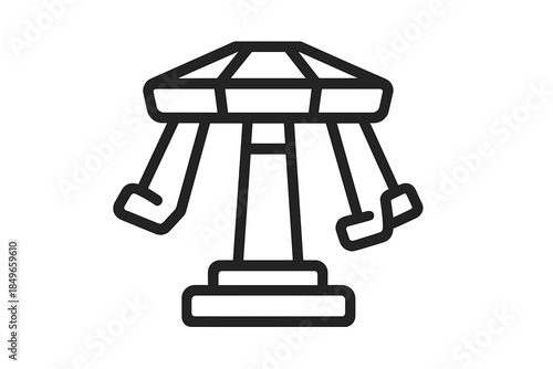 Swing ride amusement park icon