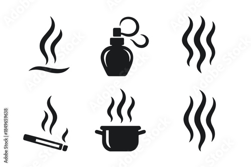 Steam and Smoke Icons Set