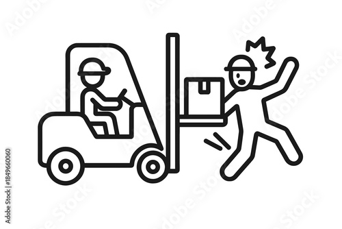 Forklift accident, worker hit by box