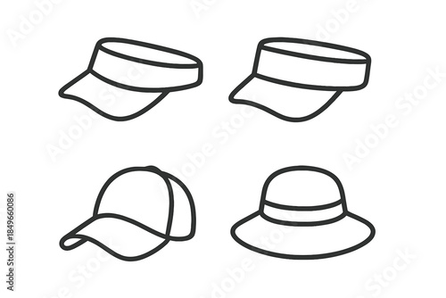 Set of four hats icons