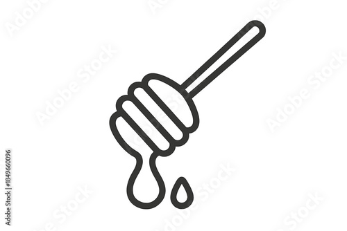 Honey dipper with dripping honey icon