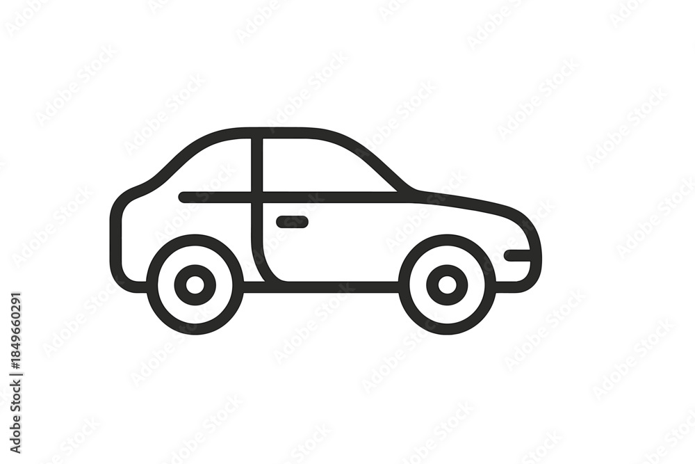 Fototapeta premium Car icon on a grey background