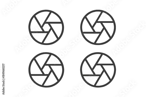 Abstract Aperture Symbols on Gray Background