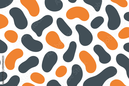 Abstract Organic Shapes with Glowing Edges on Gray Background