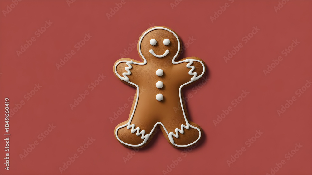 Fototapeta premium merry christmas gingerbread cookies isolated on white background 