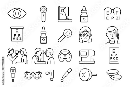 Optometry and Ophthalmology Icon Set