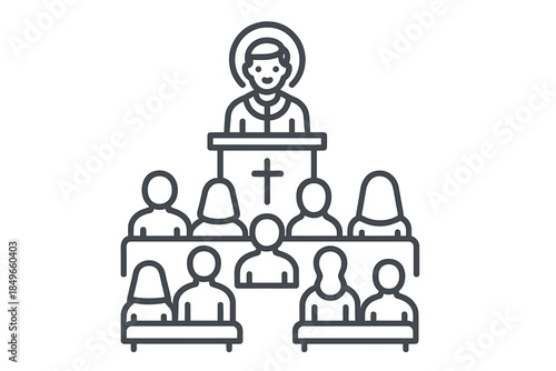Clergy leading a congregation in a church service