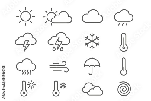 Weather Icons Neon Set