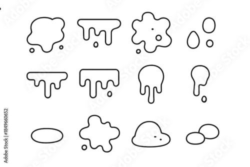 Abstract Dripping Shapes and Blobs Icon Set