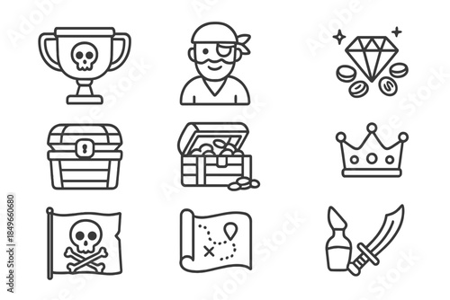 Pirate Themed Icons Set