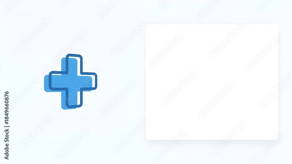 Fototapeta premium Blue Medical Cross Symbol on White Background.