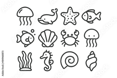 Underwater Life Icons Collection