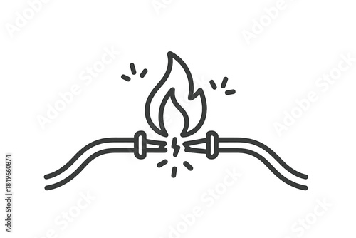 Electrical Wire Fire Hazard Icon