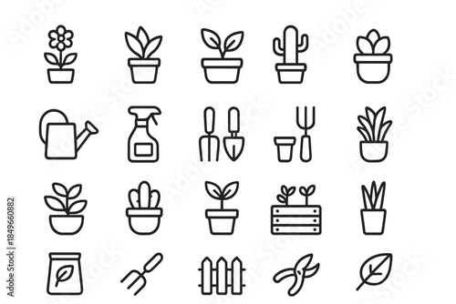 Gardening Icons Set