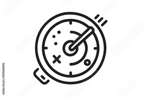 Radar screen with crosshair icon