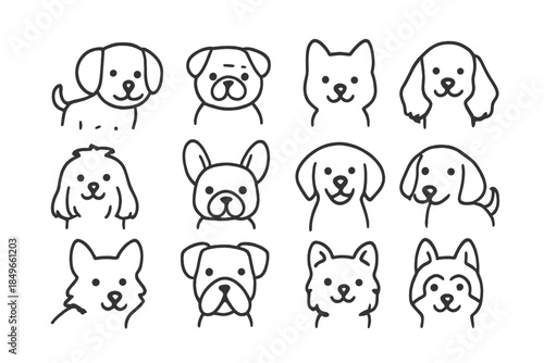 Cute Dog Faces Collection