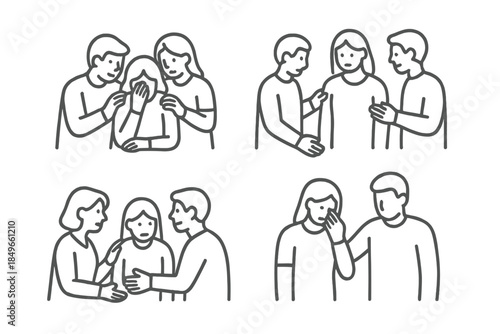 People comforting each other with empathy