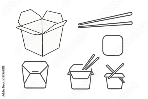 Chinese take-out containers and chopsticks