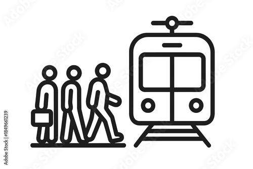 People waiting for a train