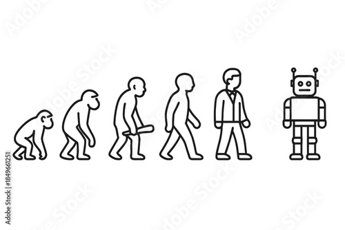 Evolutionary progression from ape to robot