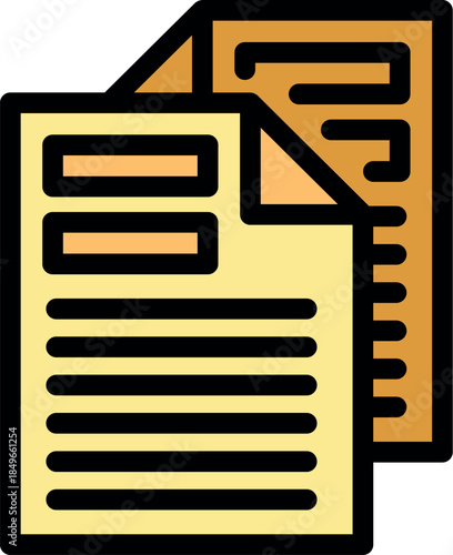 Two overlapping documents symbolizing paperwork, administration, and office tasks
