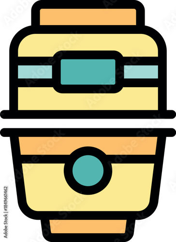 Reusable lunch box storing a healthy meal, promoting sustainable practices and convenient dining