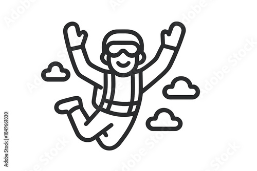 Skydiver Falling with Arms Raised Icon