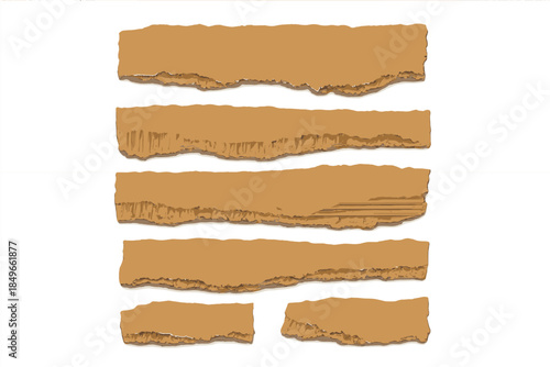 Torn Cardboard Pieces Overlay on Gradient Background