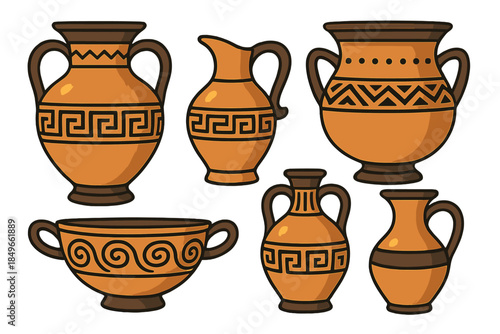 Collection of ancient Greek pottery designs