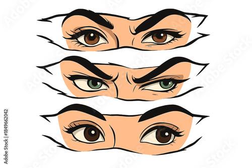 Cartoon Eyes Showing Different Emotions