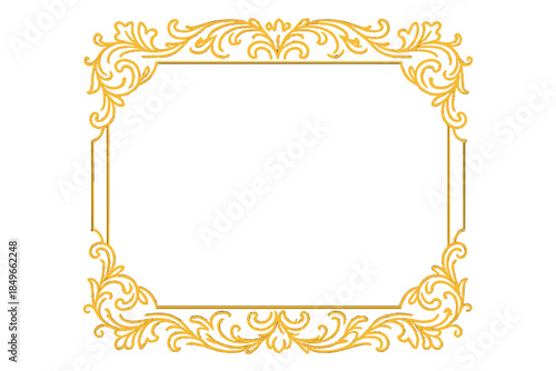 Ornate Golden Frame on Dark Gradient Background