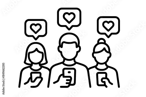 People showing love reactions on social media