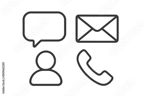 Set of four communication icons