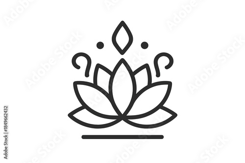 Lotus flower icon with gradient background