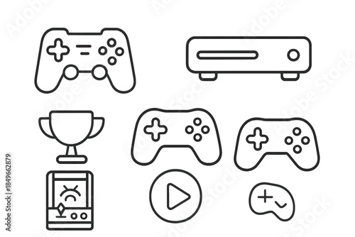 Video game icons on a dark background