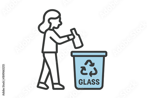 Person Recycling Glass Bottle