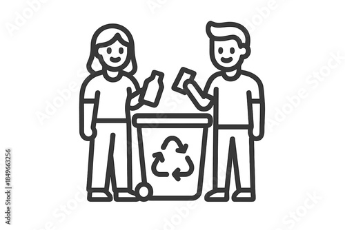 People recycling bottles