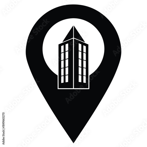 building location pin vector on whit background
