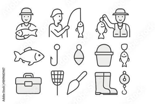 Fishing Icons Set