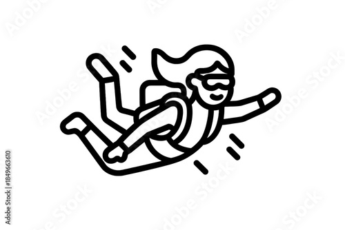 Skydiver in Freefall Silhouette