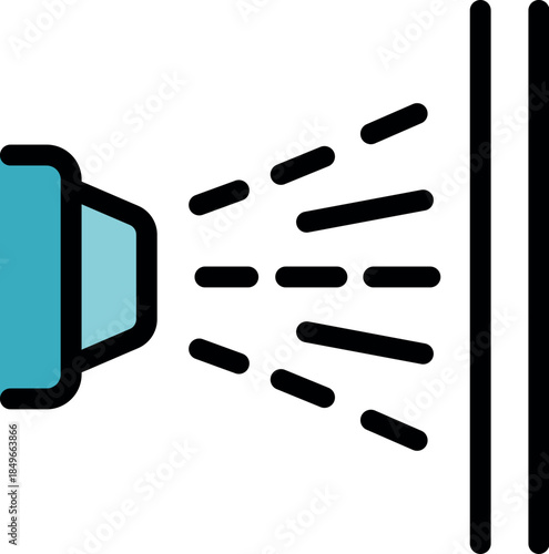 Shower head spraying water onto bathroom wall surface, cleaning and rinsing away soap scum and grime