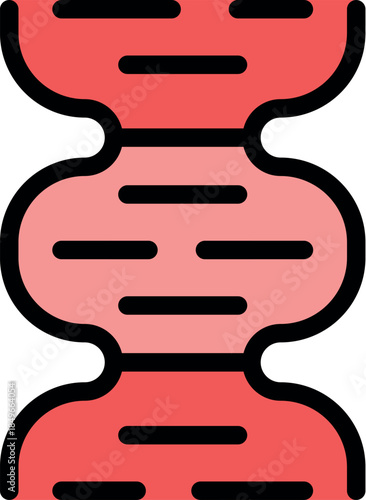 Dna structure forming double helix with nitrogenous bases connecting two strands, genetic information and heredity concept