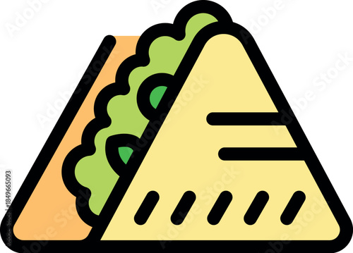 Freshly made triangular sandwich, featuring a tasty filling, ideal for a satisfying snack or light meal