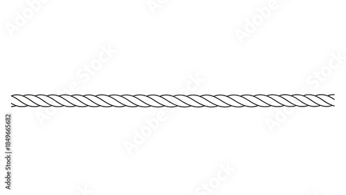 Minimalistic black and white rope illustration on white background